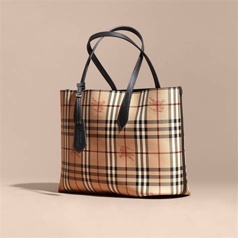 burberry ladies large society leather tote bag|Burberry haymarket tote medium.